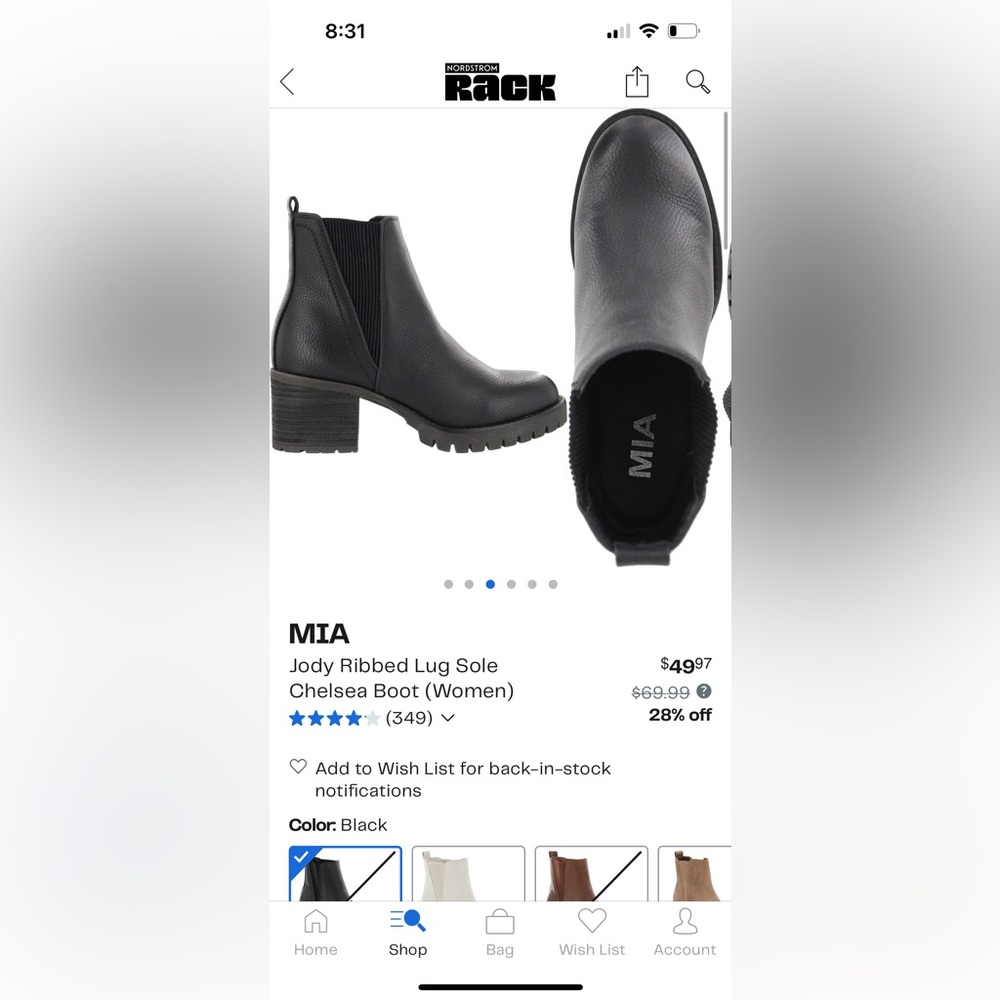 MIA Jody Ribbed Lug Sole Chelsea Boot Black 8.5